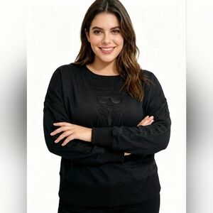 Karl Lagerfeld Black Embossed Sweatshirt